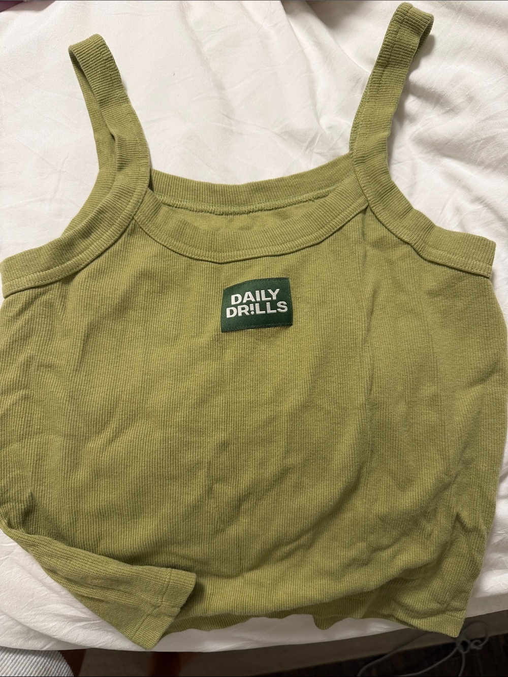 Daily Drills Matcha Ribbed Crop Tank
